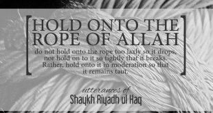 Hold onto the rope of Allah